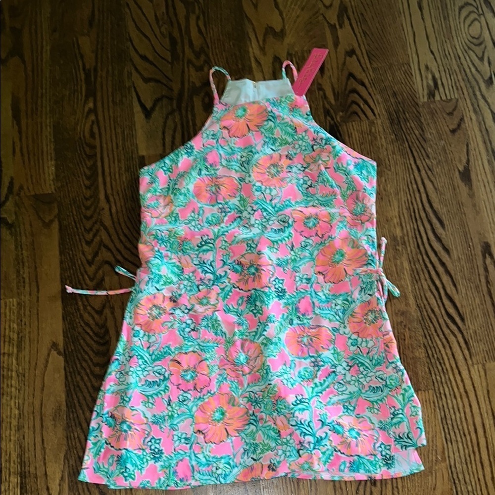 Lilly Pulitzer pearl romper in soleil pink perfect poppy size 8 NWT